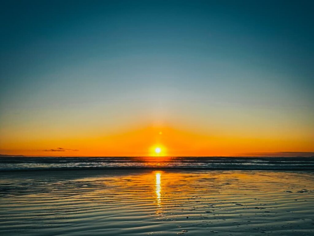 Atardecer sobre Invercargill, en la región de Southland, Isla Sur de Nueva Zelanda