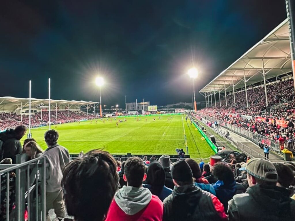 Partido de los Crusaders en Christchurch durante un encuentro de Super Rugby en Nueva Zelanda