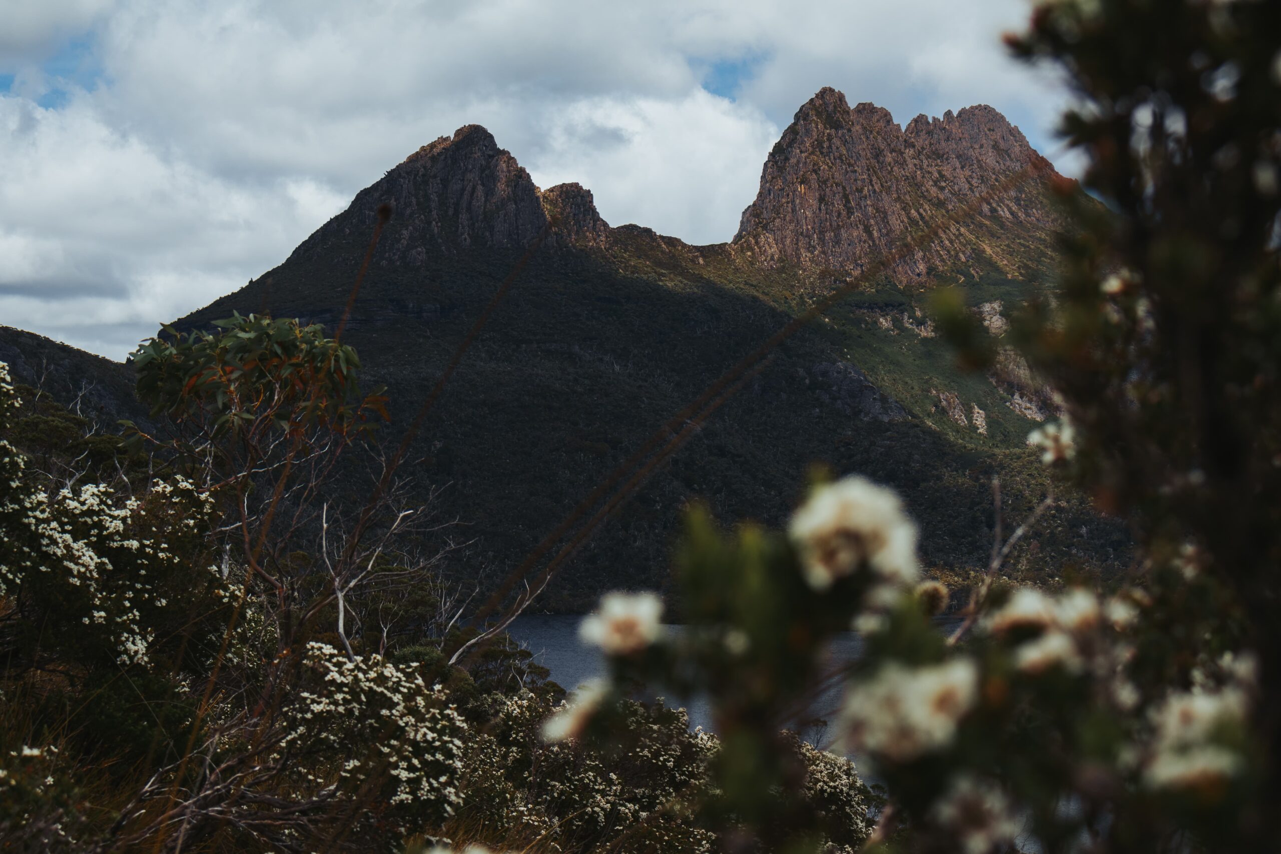 Paisaje de Cradle Mountain en Tasmania, Australia, con lago y montañas